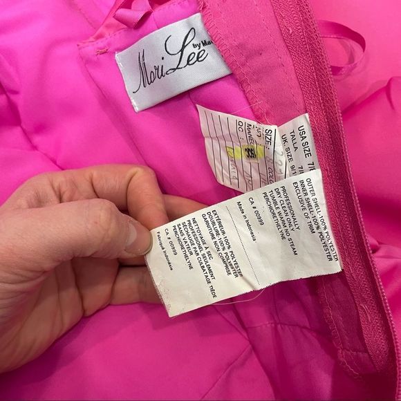 Mori Lee By Madeline Gardner Satin A-Line Prom Formal Bridesmaid Maxi Dress - Picture 8 of 11